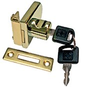 lock without cut-out, same key number, brass plated