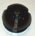 vitrine-ball at 120°, half-sphere, 4 mm glass, black