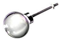 bouton sphère cristal, diam.40 mm, nickelé