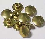 buttons, round head dia. 20 mm, polished brass