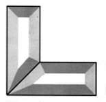 bevels in angle, 5.1 x 10.2 cm x 2