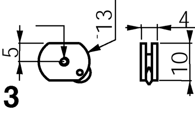 porte molette n°3 en acier avec molette  Vitrum® N, 140° x 1