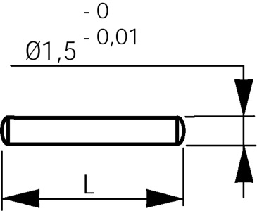 axles made of hardened true steel, dia. 1,5 mm, L 7,8 for Vitrum® wheel x 10