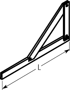 Einblock-Schrägstrebenwinkel. Länge: 60 cm.