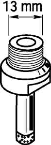 drill, diamond impregnated, pitch dia. 13 mm, dia. 25