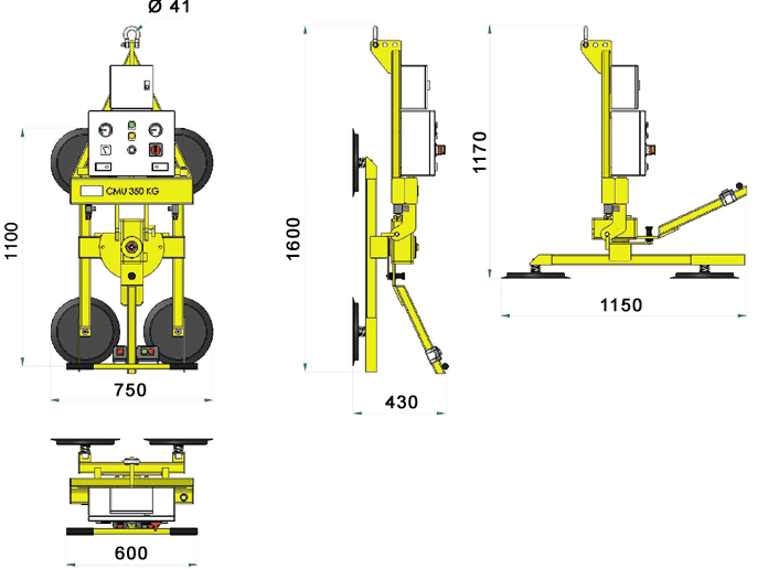 Vacuum lifter - multi-purpose - Powr-Grip® - 4 pads