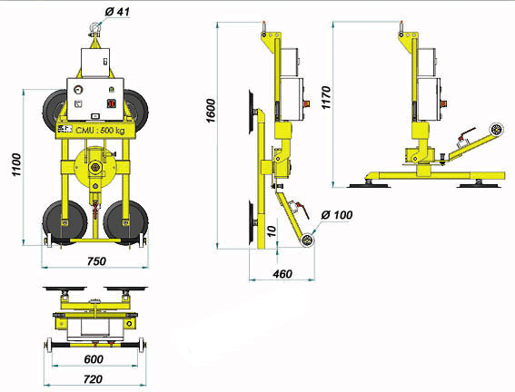 Vacuum lifter - multi-purpose - Powr-Grip® - 4 pads