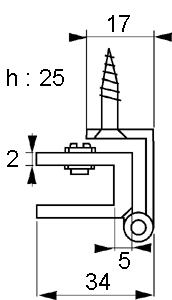 porte-molette n°5 avec molette Vitrum® , 118°  x 25