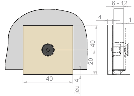 charnière à rappel capsi prestige gl/gl.90 x2 cupro-aluminium chromé brillant
