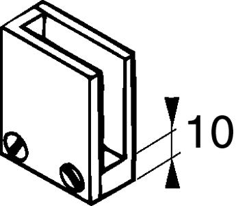 Klemmbefestigung, Alu, Öffnung 12 mm, mit Eckhalterung, links,  Anodisiertem naturfarben