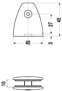 clip, brass, with heel - opening 12 mm - Gilded brass