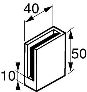 clipwith counterplate - opening 12 mm - chromium-plated brass