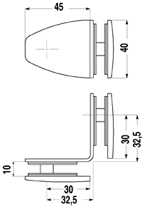 Glasklemme mit Gegenplatte	 venus gl/gl.180    weiß