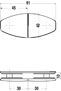 Glasklemme mit Gegenplatte	 venus gl/gl.90    Verchromt glänzend