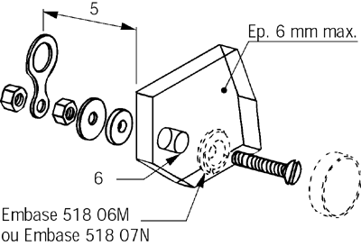 hanging element for mirror drilled dia. 6 mm