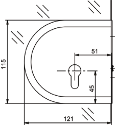 Double handle stainless steel Ø25; 1951-2950