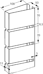 U profile 20x12x20x1.5 - chromed brass
