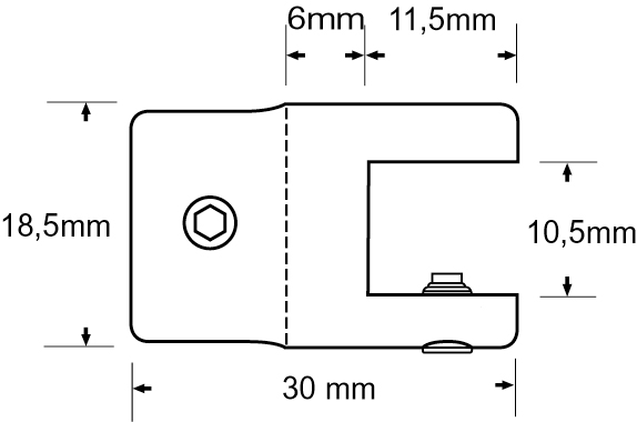 Konsole für Platte bis zu 8 mm Dicke (auf Anfrage)
