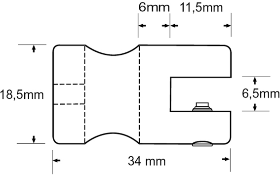 Messinghalter mit Neigung, 3 Abgänge Unterteil, poliert