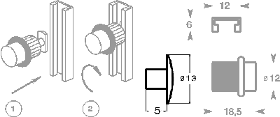 bracket, fixing socket for rack upright, grey