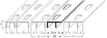 bracket, with RH overlap, polished brass (on request)