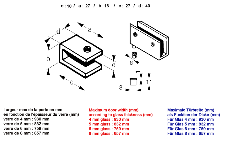screw Inovaglas Ø 29 in stainless steel M10x38