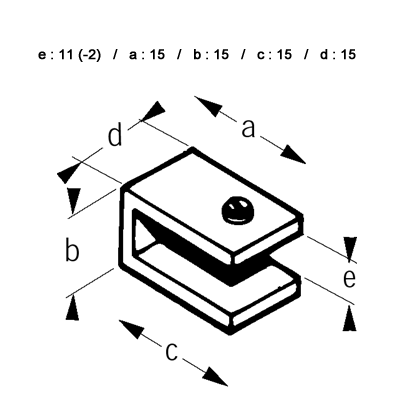 pince à contreplaque et à talon, droite - Laiton chromé - ouverture 12 mm