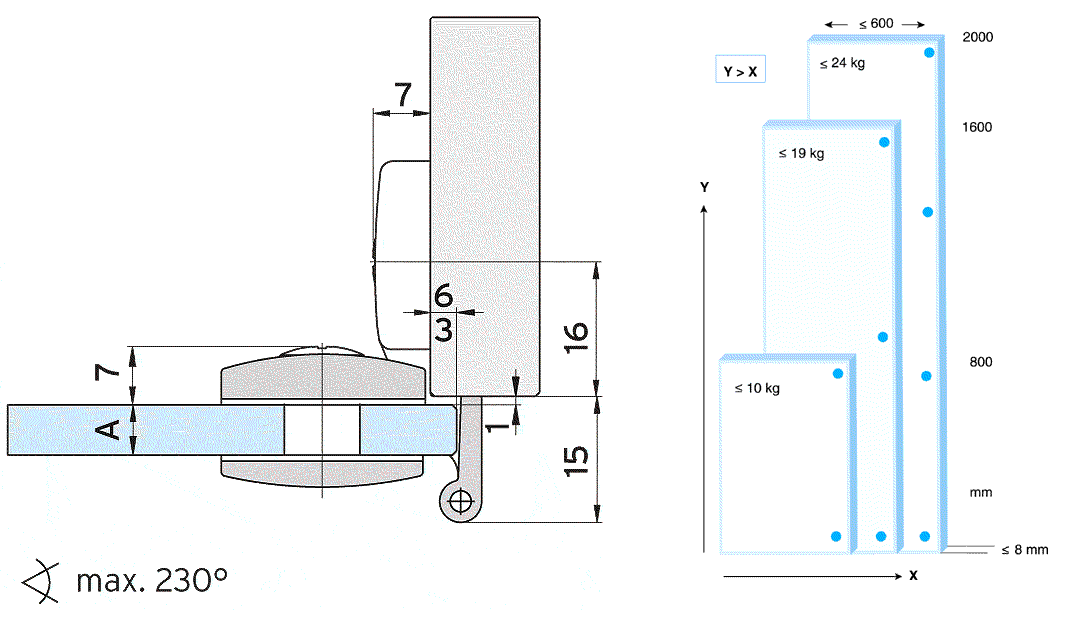 additionalkit for electromagnetic lock natural anodised SECURITRACK