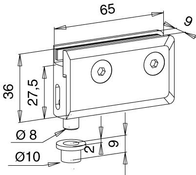 floor/ceiling lock system Adlock(on request