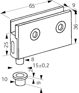 Hülsen zur Montage der Gleitführung, goldfarben