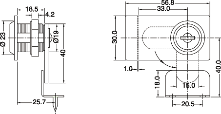 floor/ceiling lock system Adlock(on request