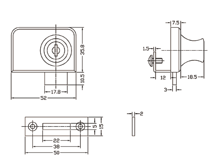 floor/ceiling lock system Adlock(on request
