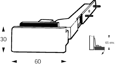 hinges, on plate, A.S. range, chrome brass