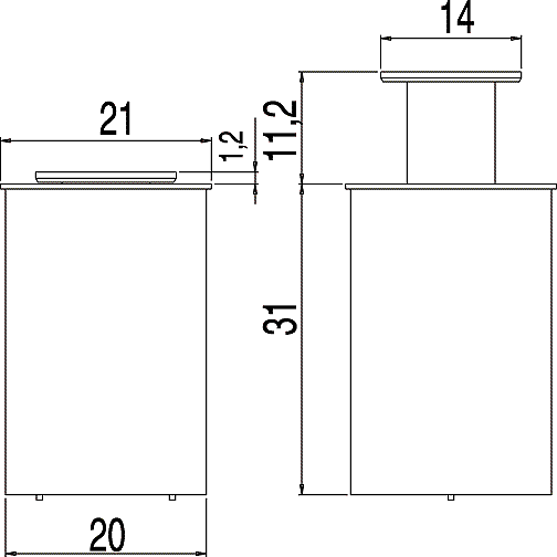 screws M6, 90° countersunk, length 10mm, matt nickel brass
