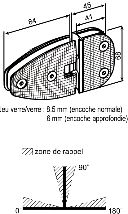 Rastscharnier  super venus gl/gl.180 x2   weiß