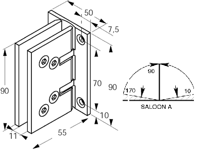 Knob lock with bolt, keyed alike nb 1, key not supplied, polished anodised