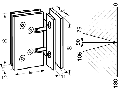 additionalkit for electromagnetic lock natural anodised SECURITRACK
