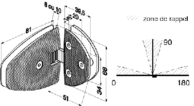 make-up section clip-in-door 25x25x2140 not drilled  chromed