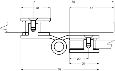 U-Profil adler vf doppelt Glas 10mm x2.45m  hell poliert eloxiert