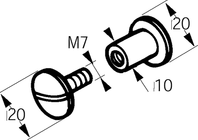 Messinghalter mit Neigung, 3 Abgänge Unterteil, poliert