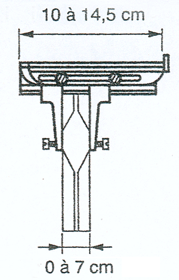 Messinghalter mit Neigung, 3 Abgänge Unterteil, poliert
