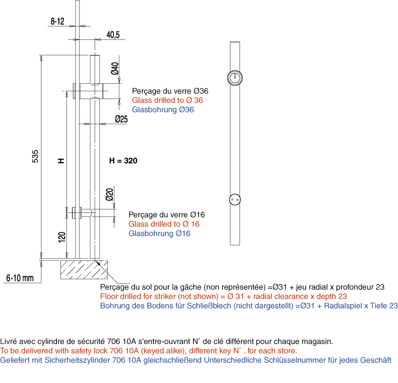 band machine  Mini-Diam V2 bearing rail additional