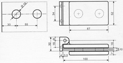strike patch for centre lock. ELITE range, chromed