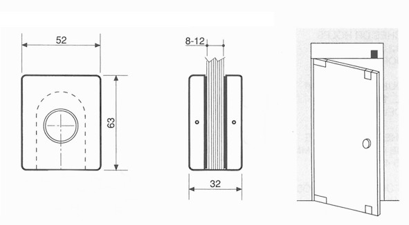 Schließhaken für Knopfschnäpper, Produktreihe ELITE, vergoldet gebürstet