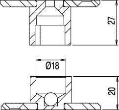 HAWA Junior 80/GP -  cover plates for Toplock - Matt chrome