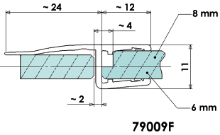profil joint  kit adler lèvre perpendiculaire 6-8mm / 2x1m  PVC translucide
