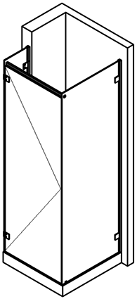 paroi capsi mur 1GG180 2 fixes  raidisseur parallèle aluminium anodisé effet inox brossé