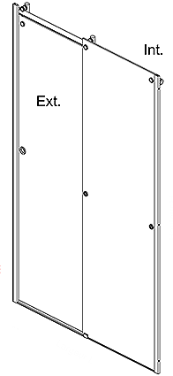 Duschewand capsi Ecke 1 festglas 1 GG180 1 seiteng Versteifung Parallel aluminium Edelstahl gebürstet