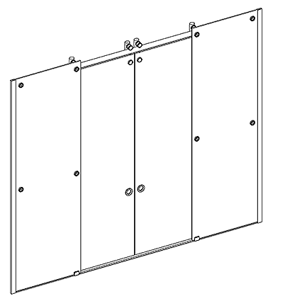 Set Duschewand adslide alu Ecke 1 Tür  aluminium Verchromt glänzend