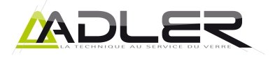 Logo Adler SAS, la technique au service du verre